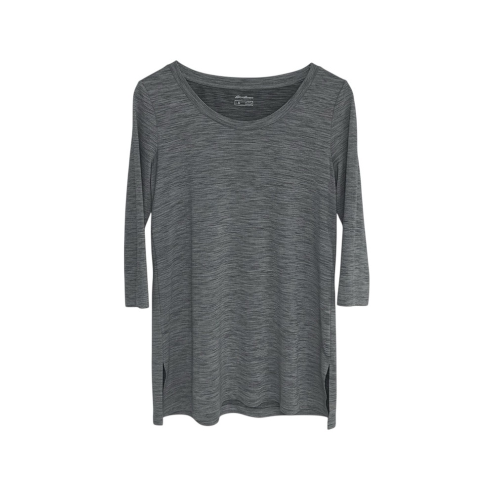 Eddie Bauer Heathered‎ Grey 3/4 Sleeve Flowy Top Women’s Medium